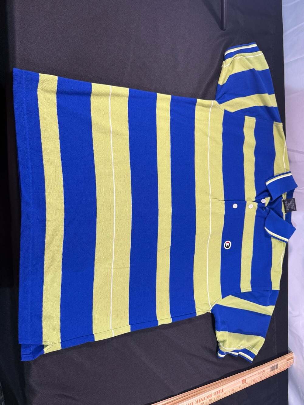 G-Unit Blue and Yellow Striped Polo Shirt, Size XXL